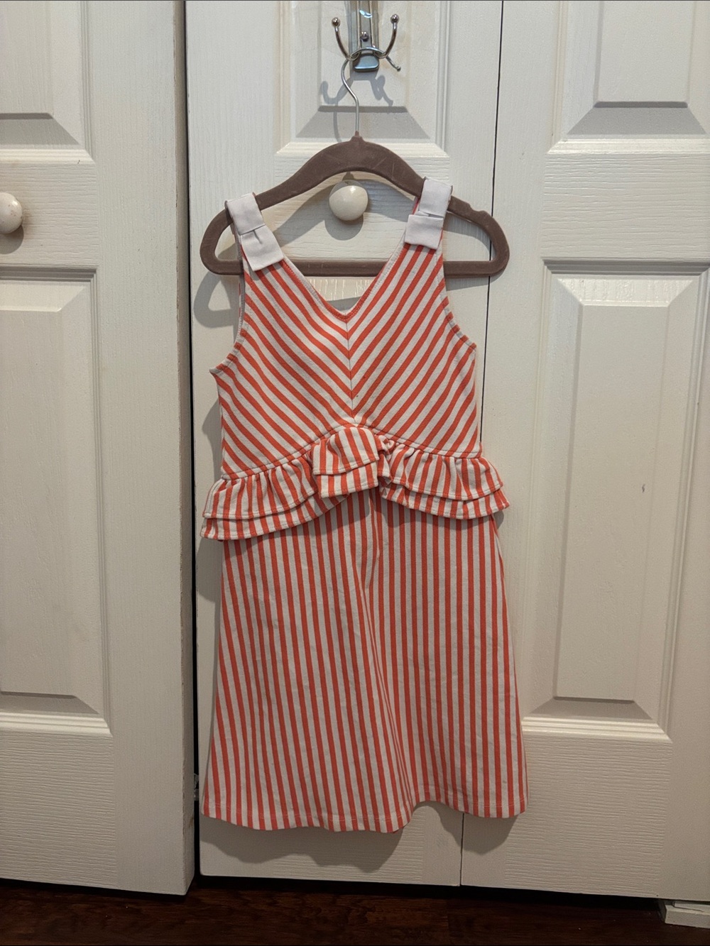 Janie and Jack Orange and White Striped Peplum Sundress